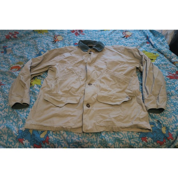 VTG 90s Saddlebred Canvas Barn Chore Coat Mens XL Plaid Lined Field Jacket Khaki